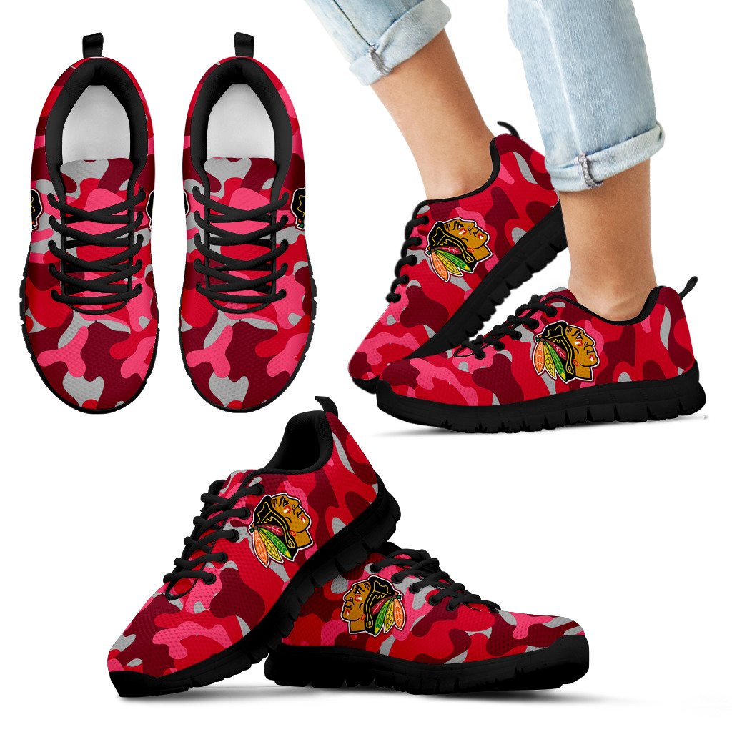 Military Background Energetic Chicago Blackhawks Sneakers Military Background Energetic Chicago Blackhawks Sneakers