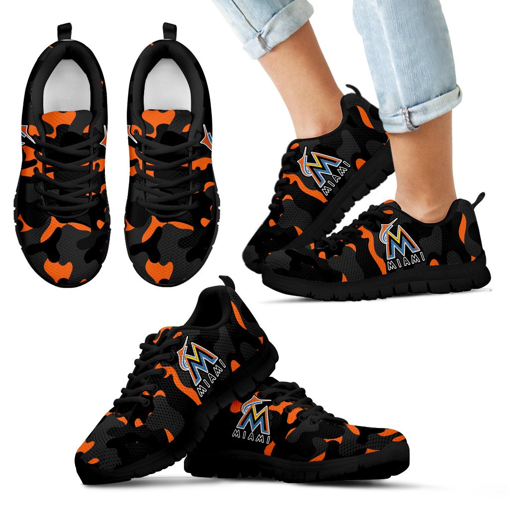 Military Background Energetic Miami Marlins Sneakers Military Background Energetic Miami Marlins Sneakers