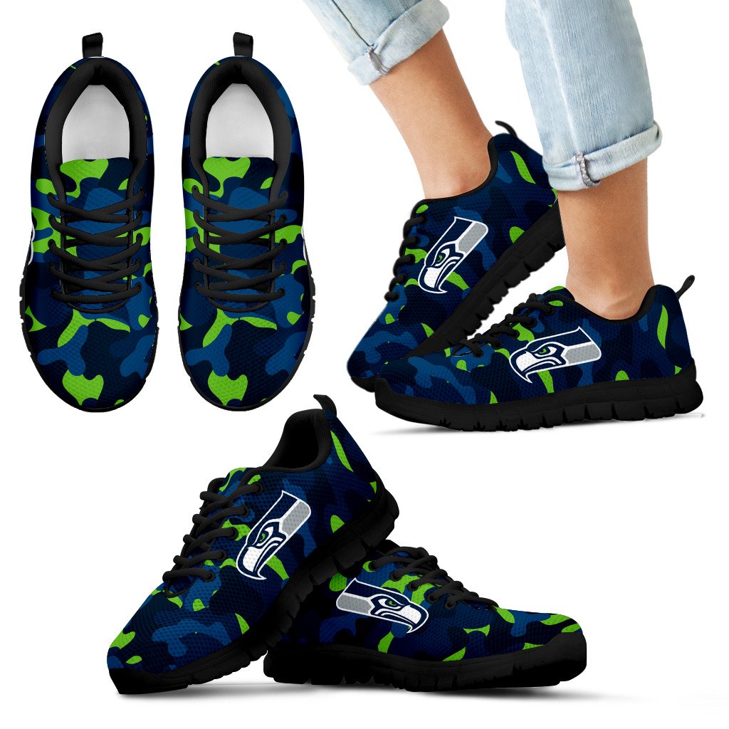 Military Background Energetic Seattle Seahawks Sneakers Military Background Energetic Seattle Seahawks Sneakers