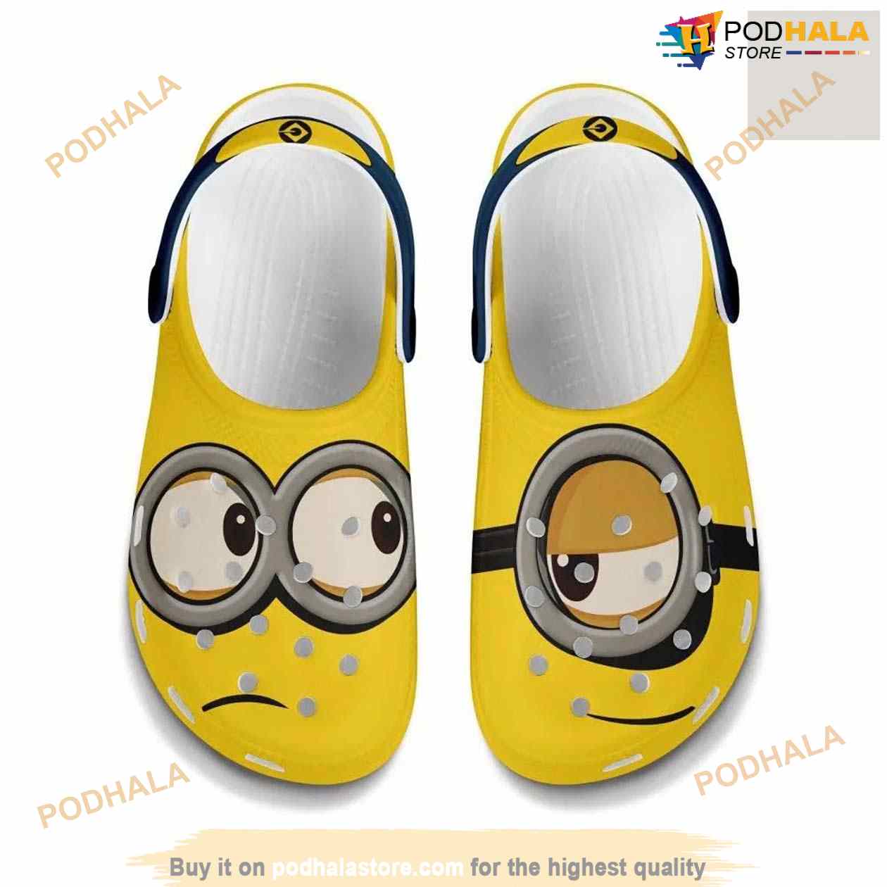 Minions Goggles Full Print Yellow Blue Graphic Cartoon Crocs Clog Shoes Minions Goggles Full Print Yellow Blue Graphic Cartoon Crocs Clog Shoes