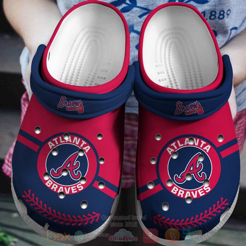 Mlb Atlanta Braves Red-Navy Crocband Crocs Clog Shoes Mlb Atlanta Braves Red-Navy Crocband Crocs Clog Shoes
