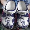 Mlb Colorado Rockies White-Blue Crocband Crocs Clog Shoes