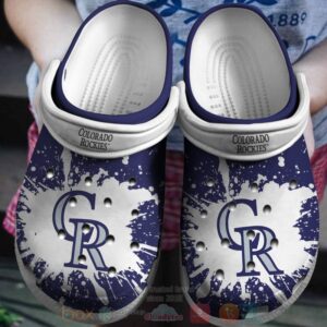 Mlb Colorado Rockies White-Blue Crocband Crocs Clog Shoes