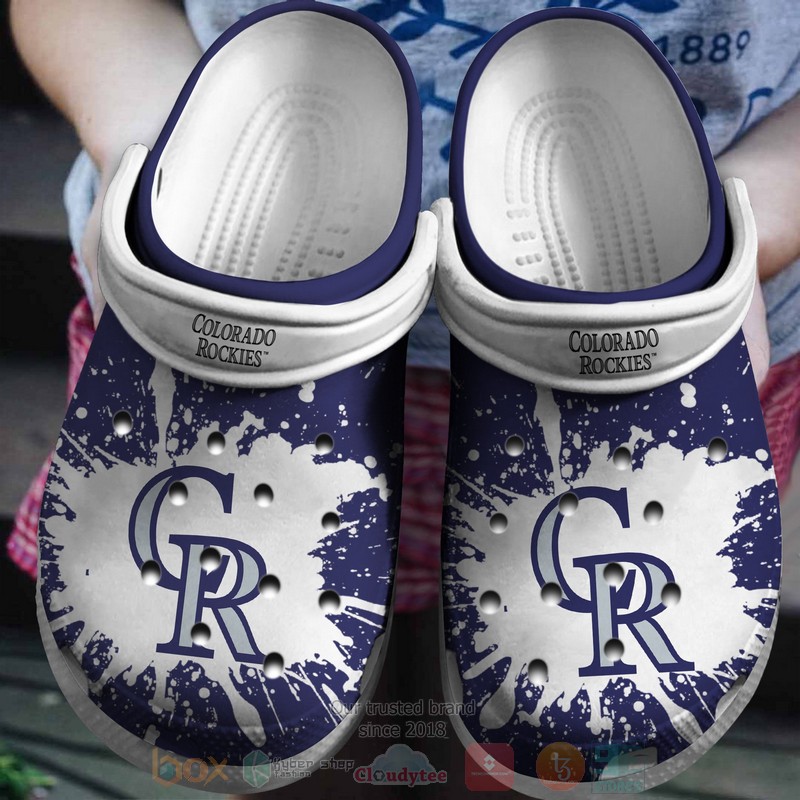 Mlb Colorado Rockies White-Blue Crocband Crocs Clog Shoes Mlb Colorado Rockies White-Blue Crocband Crocs Clog Shoes