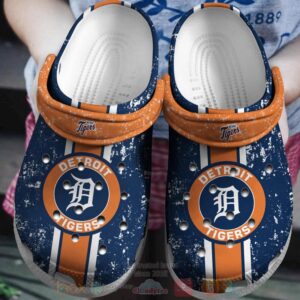 Mlb Detroit Tigers Navy Crocband Crocs Clog Shoes