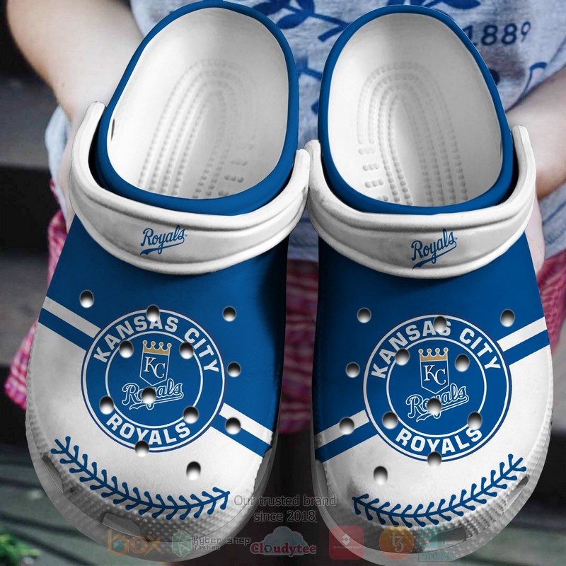 Mlb Kansas City Royals Blue-White Crocband Crocs Clog Shoes Mlb Kansas City Royals Blue-White Crocband Crocs Clog Shoes