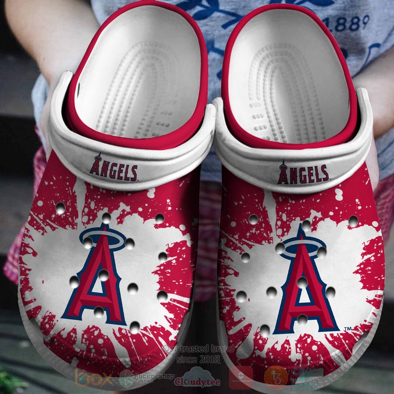 Mlb Los Angeles Angels White-Red Crocband Crocs Clog Shoes Mlb Los Angeles Angels White-Red Crocband Crocs Clog Shoes