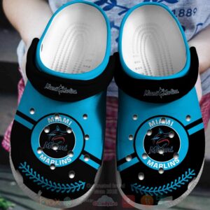Mlb Miami Marlins Black-Blue Crocband Crocs Clog Shoes