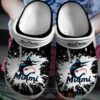 Mlb Miami Marlins Black-White Crocband Crocs Clog Shoes