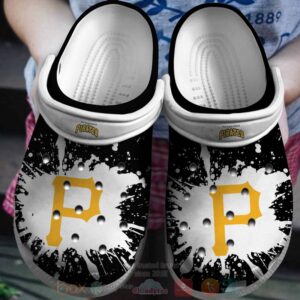 Mlb Pittsburgh Pirates Black-White Crocband Crocs Clog Shoes
