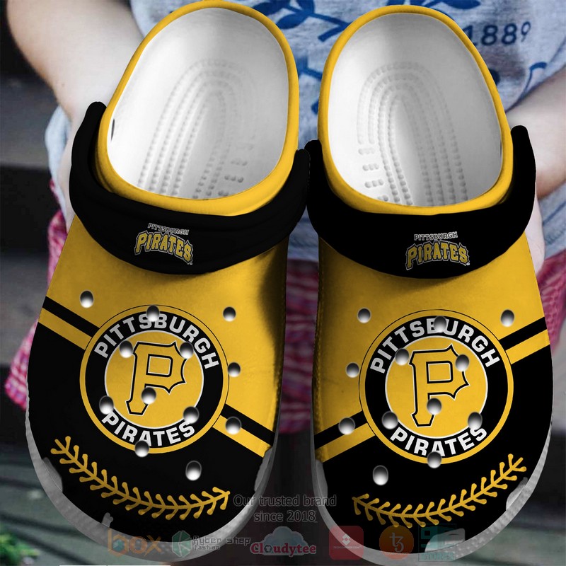 Mlb Pittsburgh Pirates Yellow-Black Crocband Crocs Clog Shoes Mlb Pittsburgh Pirates Yellow-Black Crocband Crocs Clog Shoes