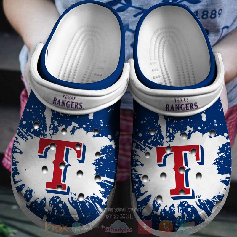 Mlb Texas Rangers Blue-White Crocband Crocs Clog Shoes Mlb Texas Rangers Blue-White Crocband Crocs Clog Shoes