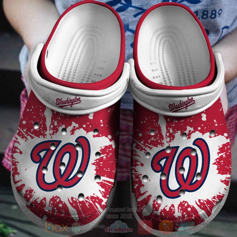 Mlb Washington Nationals Red-White Crocband Crocs Clog Shoes Mlb Washington Nationals Red-White Crocband Crocs Clog Shoes