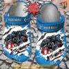 NFL Crocs Carolina Panthers Mascot Ripped Flag Crocs Clog Shoes
