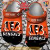 NFL Crocs Cincinnati Bengals Half Tone Drip Flannel Crocs Clog Shoes