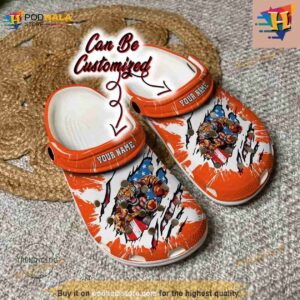 NFL Crocs Cincinnati Bengals Mascot Ripped Flag Crocs Clog Shoes Comfortable For Women Men