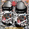 NFL Crocs Las Vegas Raiders Mascot Ripped Flag Crocs Clog Shoes