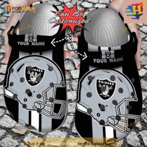 NFL Crocs Las Vegas Raiders Team Helmets Crocs Clog Shoes
