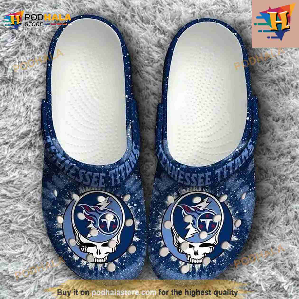 NFL Tennessee Titans Grateful Dead Classic Printed Crocs Crocband Clogs NFL Tennessee Titans Grateful Dead Classic Printed Crocs Crocband Clogs