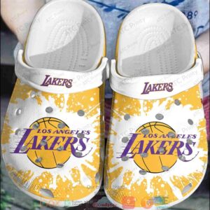 Nba Los Angeles Lakers White-Yellow Crocband Crocs Clog Shoes