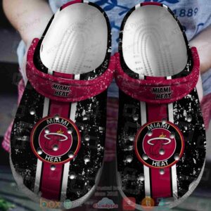 Nba Miami Heat Black-Red Crocband Crocs Clog Shoes