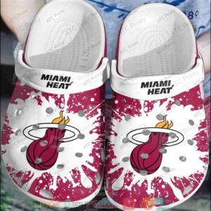 Nba Miami Heat Red-White Crocband Crocs Clog Shoes