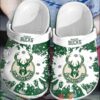 Nba Milwaukee Bucks White-Green Crocband Crocs Clog Shoes