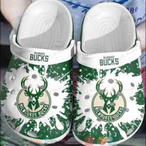 Nba Milwaukee Bucks White-Green Crocband Crocs Clog Shoes