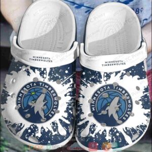 Nba Minnesota Timberwolves White-Blue Crocband Crocs Clog Shoes