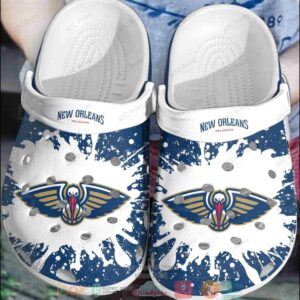 Nba New Orleans Pelicans White Crocband Crocs Clog Shoes