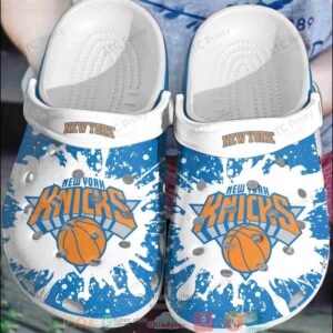 Nba New York Knicks White-Blue Crocband Crocs Clog Shoes
