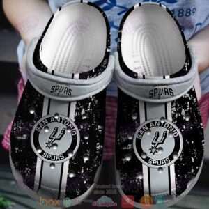 Nba San Antonio Spurs Black-Grey Crocband Crocs Clog Shoes