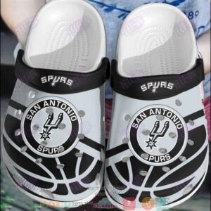 Nba San Antonio Spurs Black-White Crocband Crocs Clog Shoes