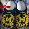 Ncaa Michigan Wolverines Football Custom Name Navy Crocband Crocs Clog Shoes