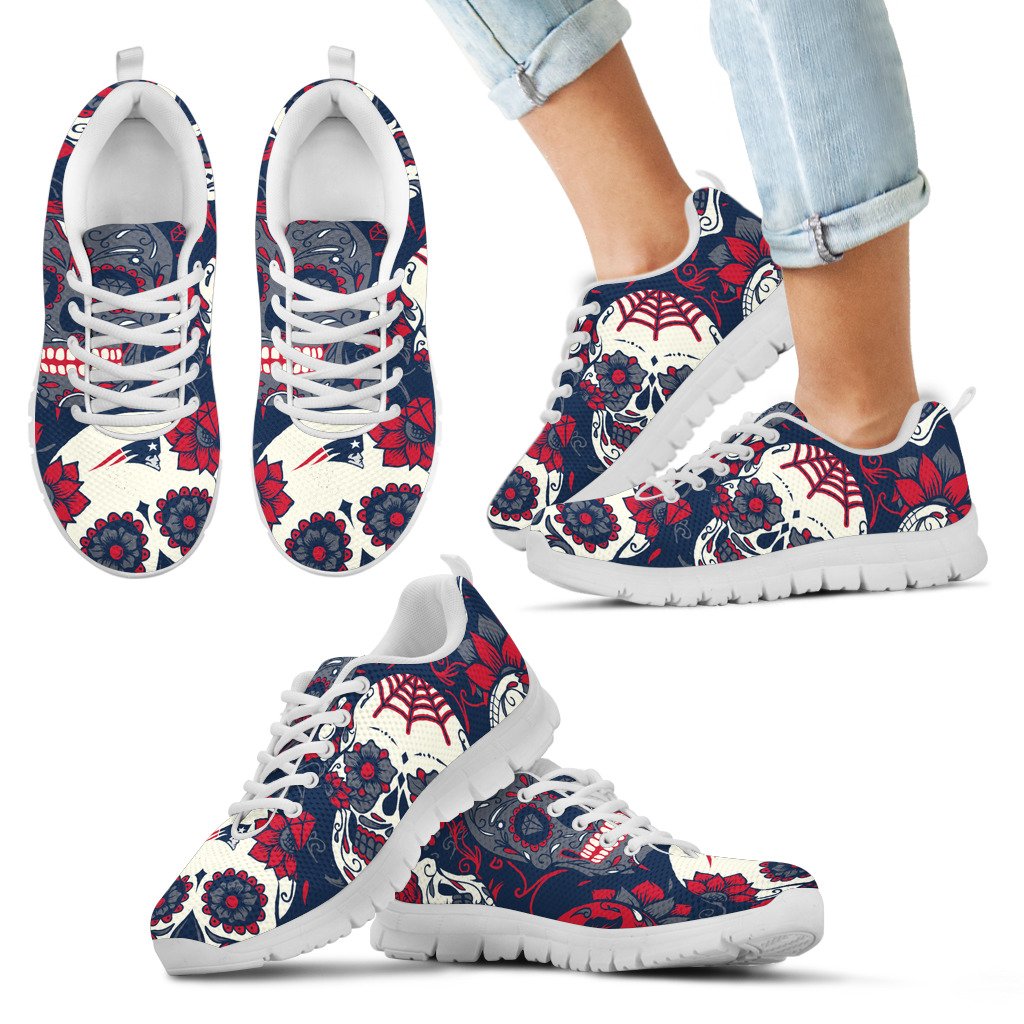 New-England-Patriots-Colorful-Sugar-Skull-Sneakers-1
