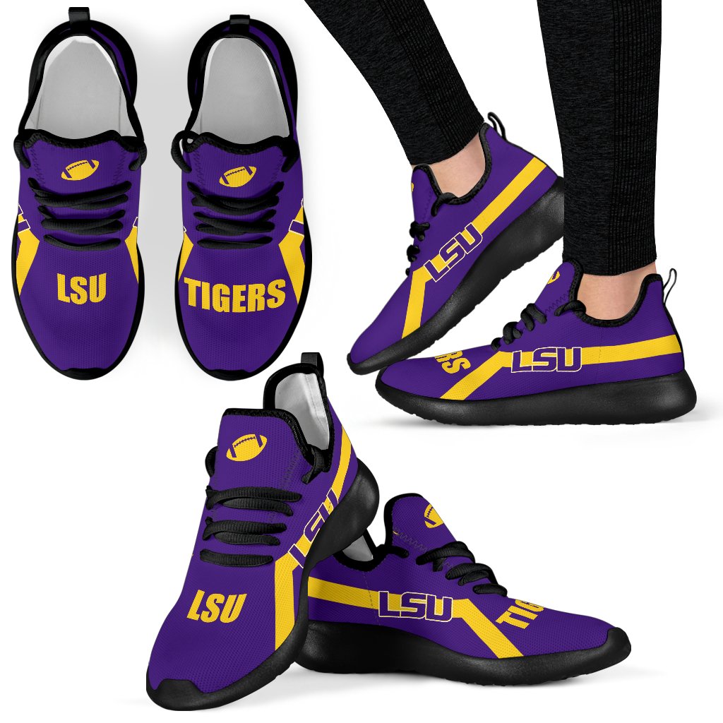 New Style Line Logo LSU Tigers Mesh Knit Sneakers New Style Line Logo LSU Tigers Mesh Knit Sneakers
