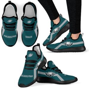New Style Line Logo Philadelphia Eagles Mesh Knit Sneakers