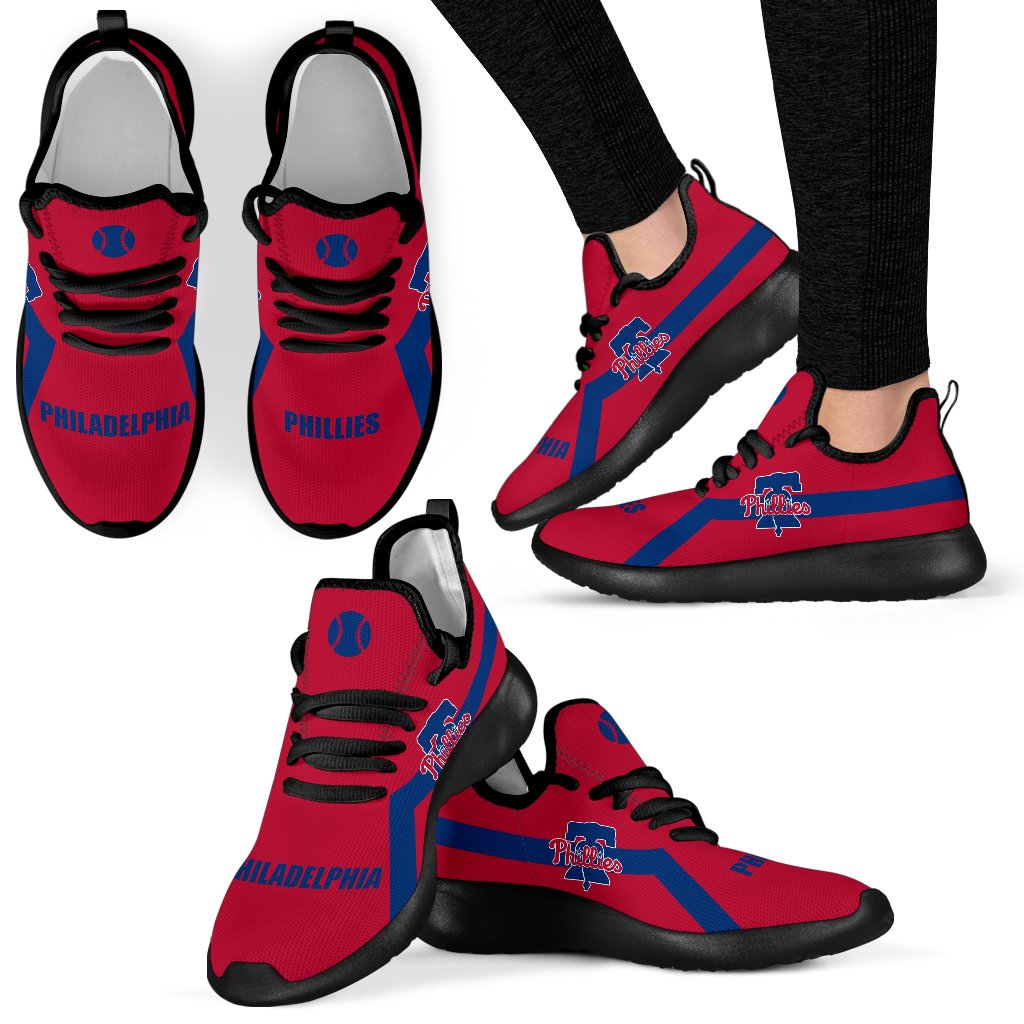 New Style Line Logo Philadelphia Phillies Mesh Knit Sneakers New Style Line Logo Philadelphia Phillies Mesh Knit Sneakers