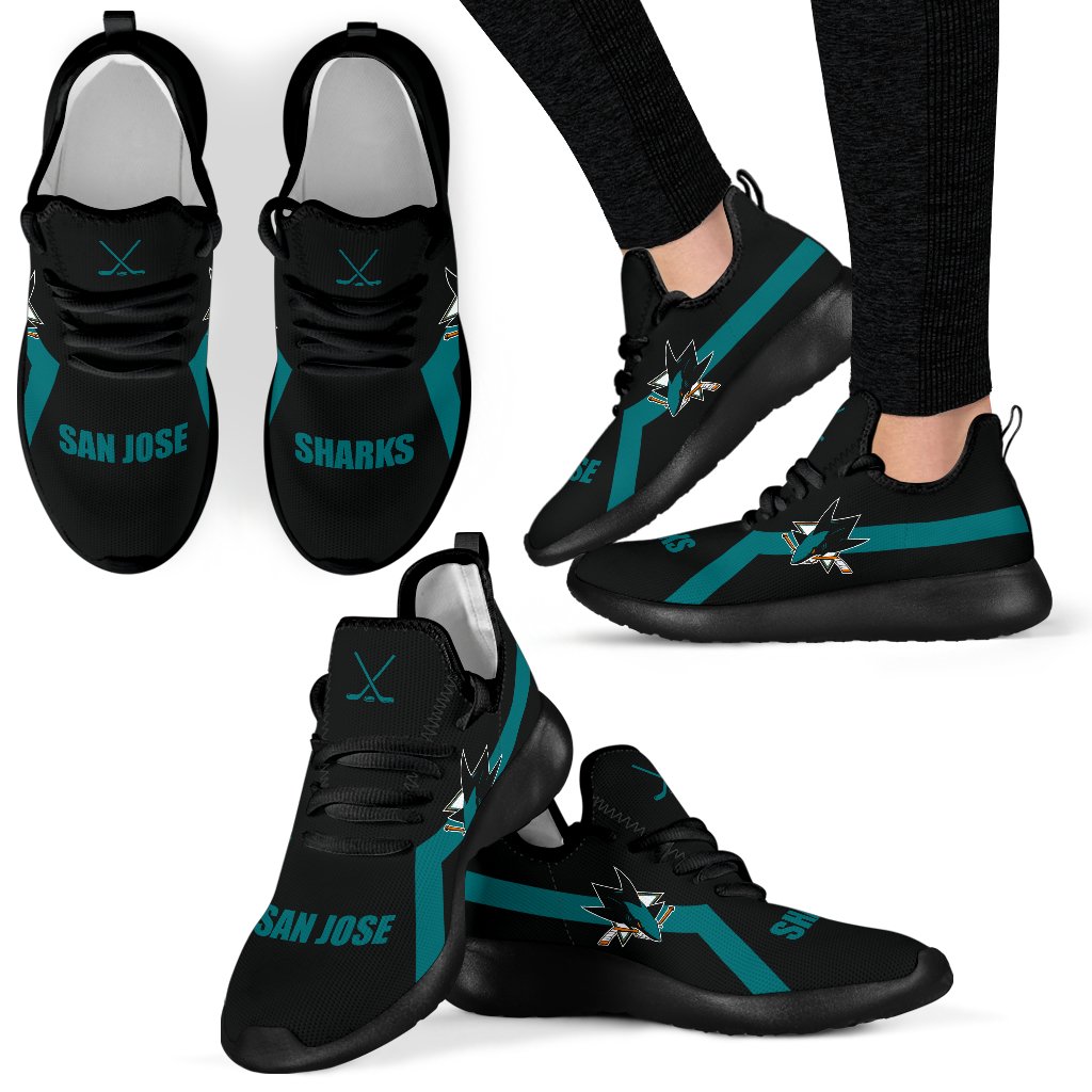 New Style Line Logo San Jose Sharks Mesh Knit Sneakers New Style Line Logo San Jose Sharks Mesh Knit Sneakers