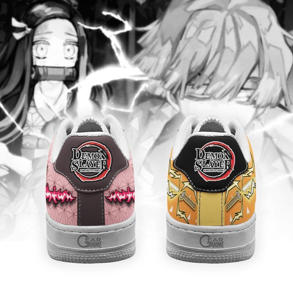 Nezuko And Zenitsu Anime Skills Demon Slayer Air Force Shoes Nezuko And Zenitsu Anime Skills Demon Slayer Air Force Shoes