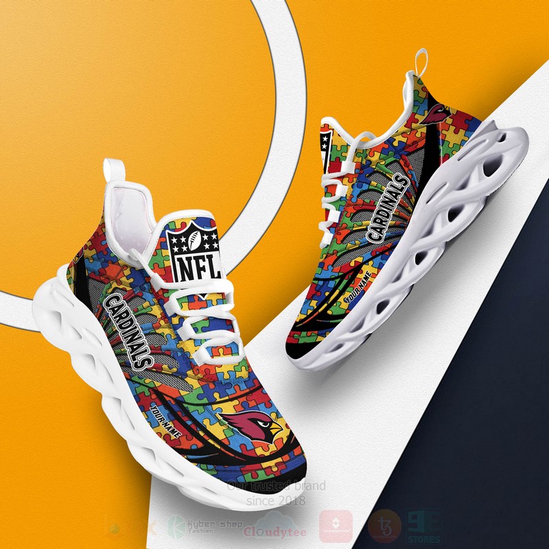 Nfl Arizona Cardinals-Autism Personalized Clunky Max Soul Shoes Nfl Arizona Cardinals-Autism Personalized Clunky Max Soul Shoes
