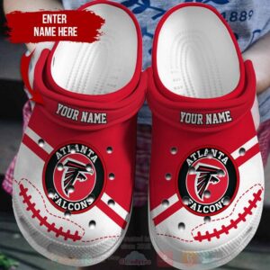 Nfl Atlanta Falcons Custom Name Red-White Crocband Crocs Clog Shoes