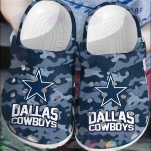 Nfl Dallas Cowboys Blue-Navy Camo Crocband Crocs Clog Shoes