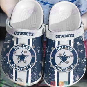 Nfl Dallas Cowboys White-Navy Crocband Crocs Clog Shoes