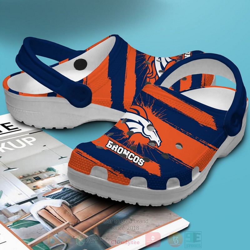 Nfl Denver Broncos Custom Name Navy-Turmeric Crocband Crocs Clog Shoes Nfl Denver Broncos Custom Name Navy-Turmeric Crocband Crocs Clog Shoes