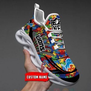 Nfl Detroit Lions-Autism Personalized Clunky Max Soul Shoes