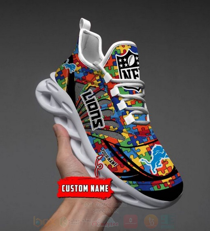 Nfl Detroit Lions-Autism Personalized Clunky Max Soul Shoes Nfl Detroit Lions-Autism Personalized Clunky Max Soul Shoes