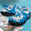 Nfl Detroit Lions Custom Name Blue Pattern Crocband Crocs Clog Shoes