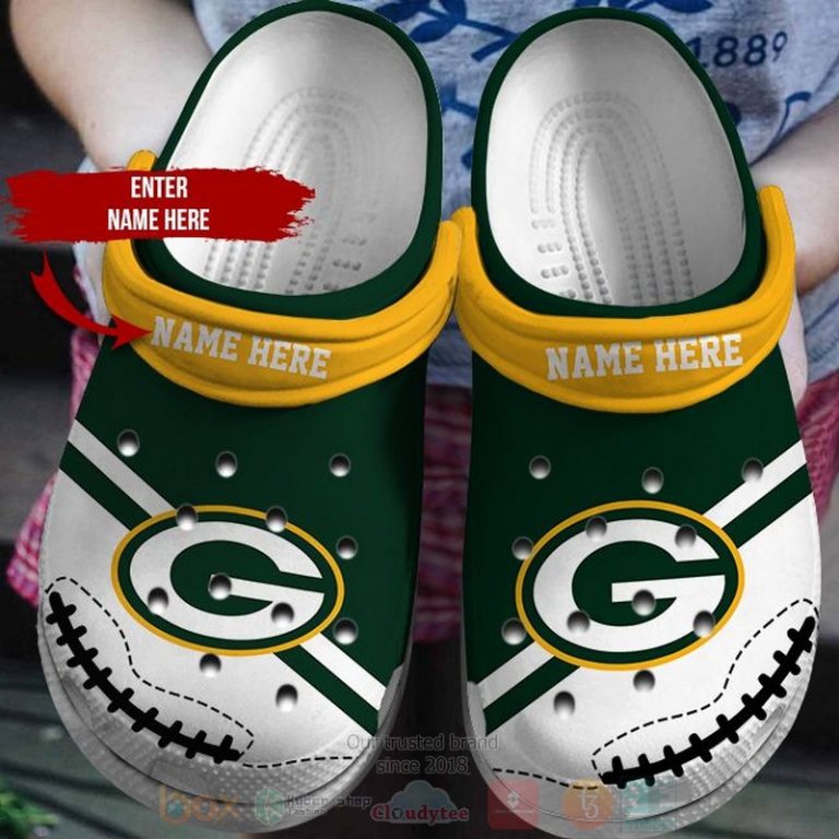 Nfl-Green-Bay-Packers-Custom-Name-White-Green-Crocband-Crocs-Clog-Shoes-1
