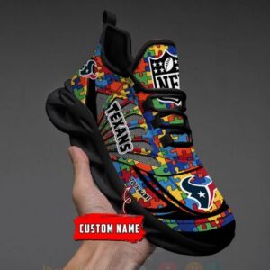 Nfl Houston Texans-Autism Personalized Clunky Max Soul Shoes